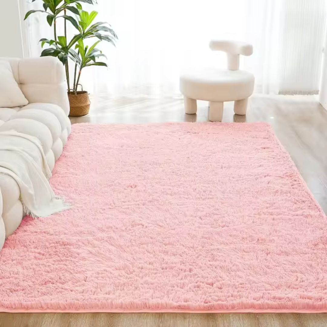 Ultra Soft White Furry Area Rug for Living Room 0